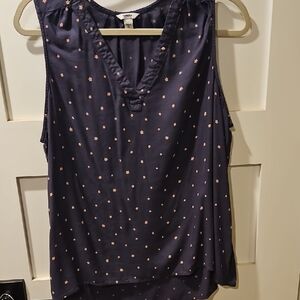 Sonoma Navy Sleeveless Blouse with Star Print